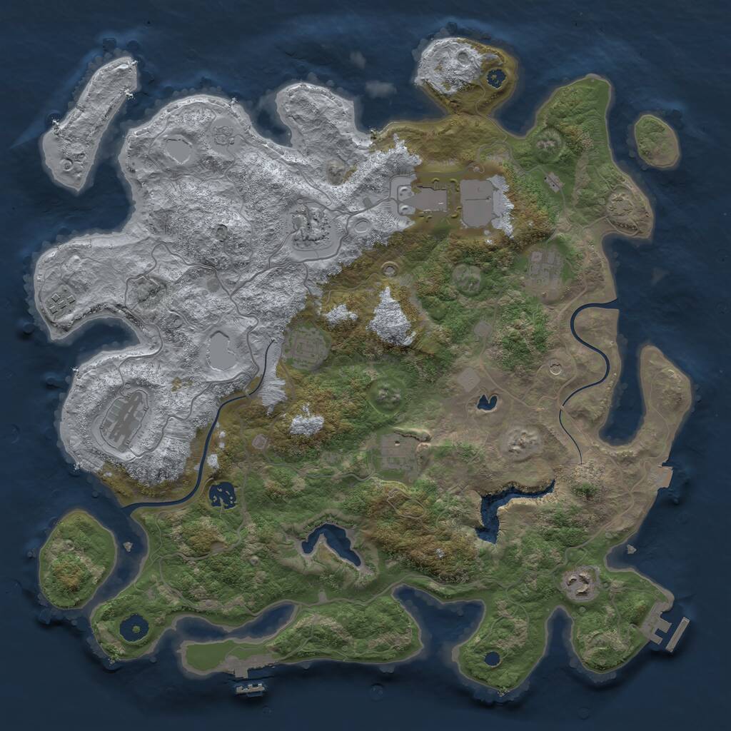 Rust Map: Procedural Map, Size: 4000, Seed: 565849, 15 Monuments