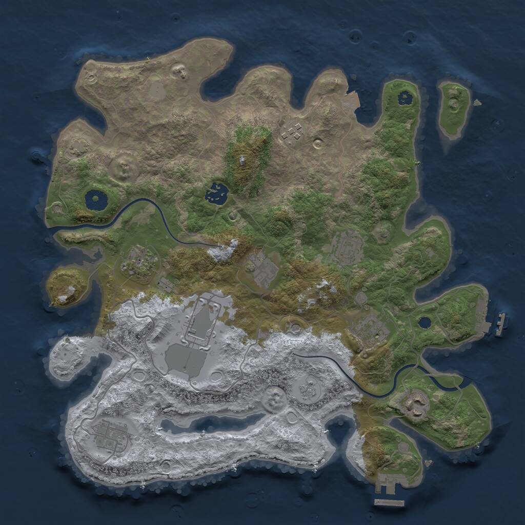 Rust Map: Procedural Map, Size: 3550, Seed: 981260, 15 Monuments