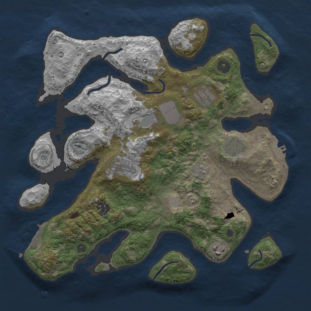 Rust Map: Procedural Map, Size: 3550, Seed: 145737, 15 Monuments