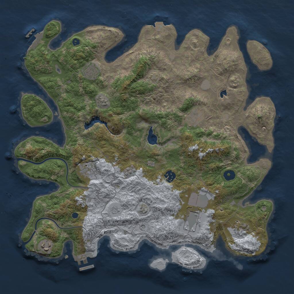 Rust Map: Procedural Map, Size: 4000, Seed: 359077, 14 Monuments