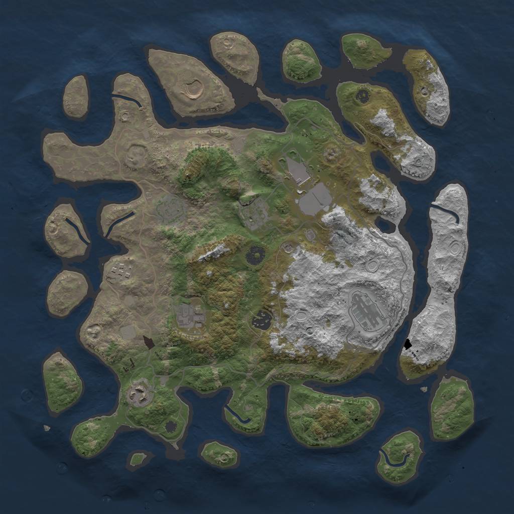 Rust Map: Procedural Map, Size: 4000, Seed: 4561, 15 Monuments