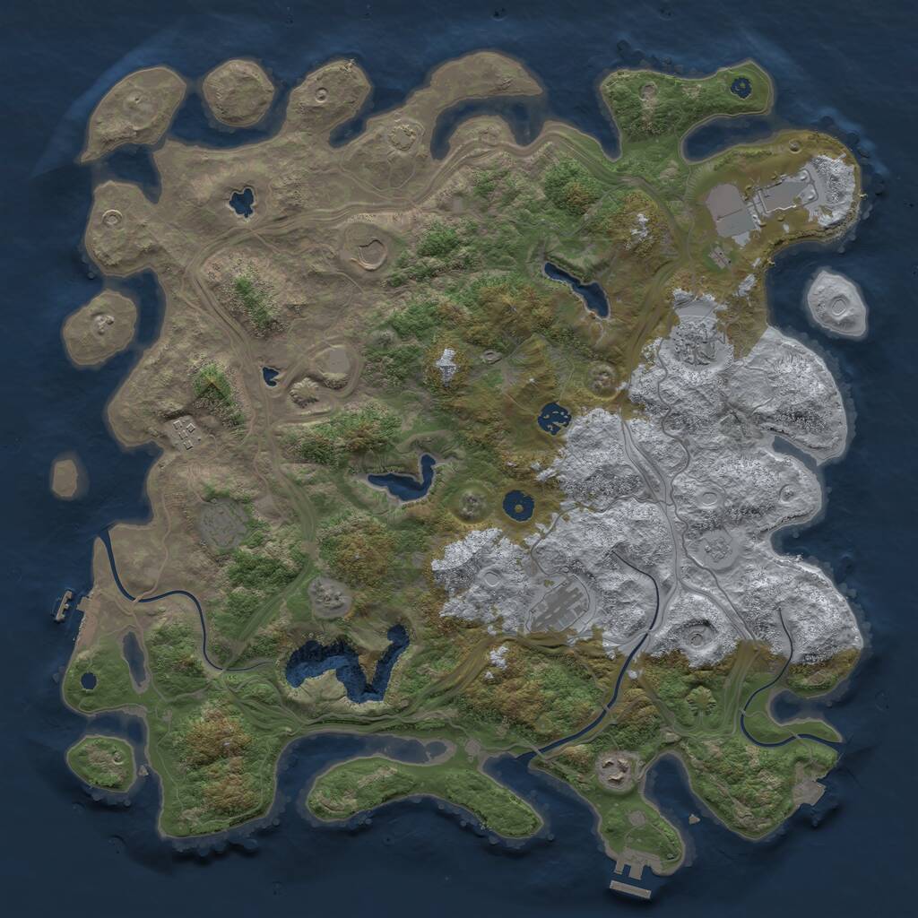 Rust Map: Procedural Map, Size: 4500, Seed: 147561564, 14 Monuments