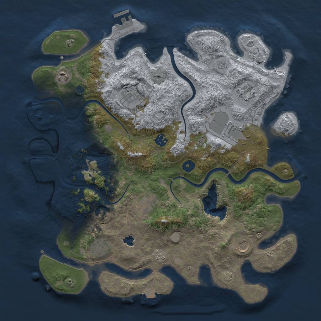 Rust Map: Procedural Map, Size: 4000, Seed: 862324, 14 Monuments