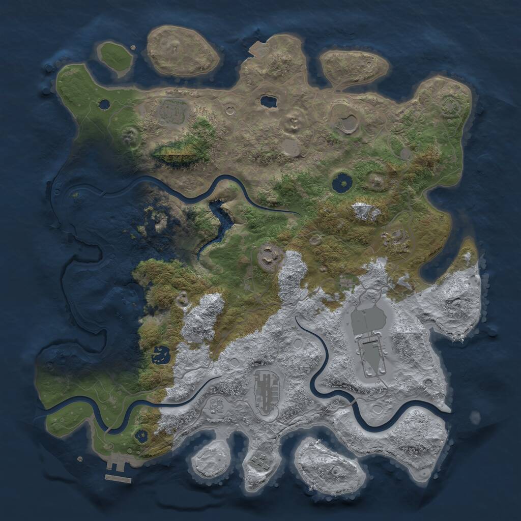 Rust Map: Procedural Map, Size: 4000, Seed: 27202109, 13 Monuments