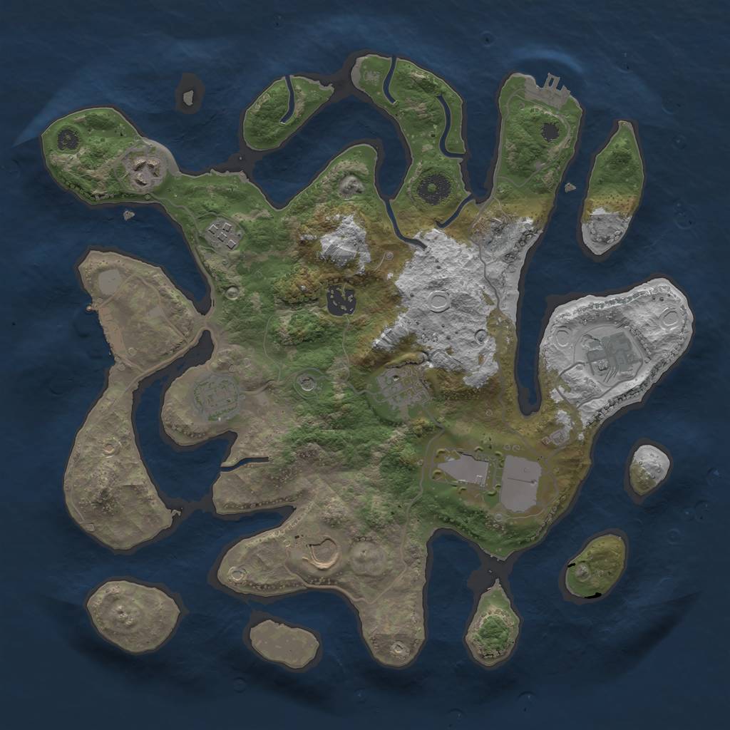 Rust Map: Procedural Map, Size: 3500, Seed: 815509199, 16 Monuments