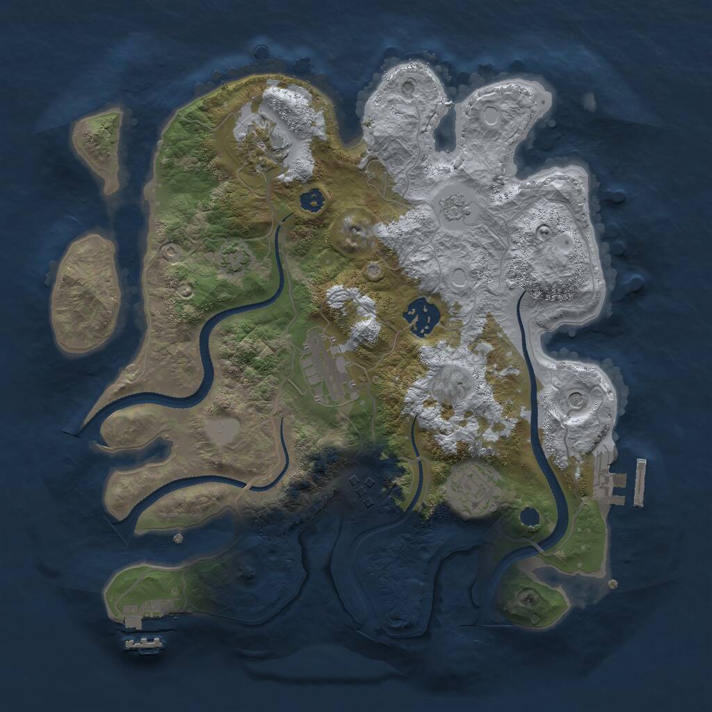 Rust Map: Procedural Map, Size: 3000, Seed: 1156, 11 Monuments