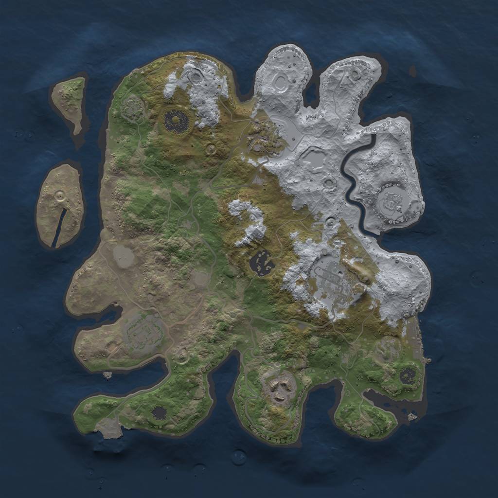 Rust Map: Procedural Map, Size: 3000, Seed: 1156, 11 Monuments