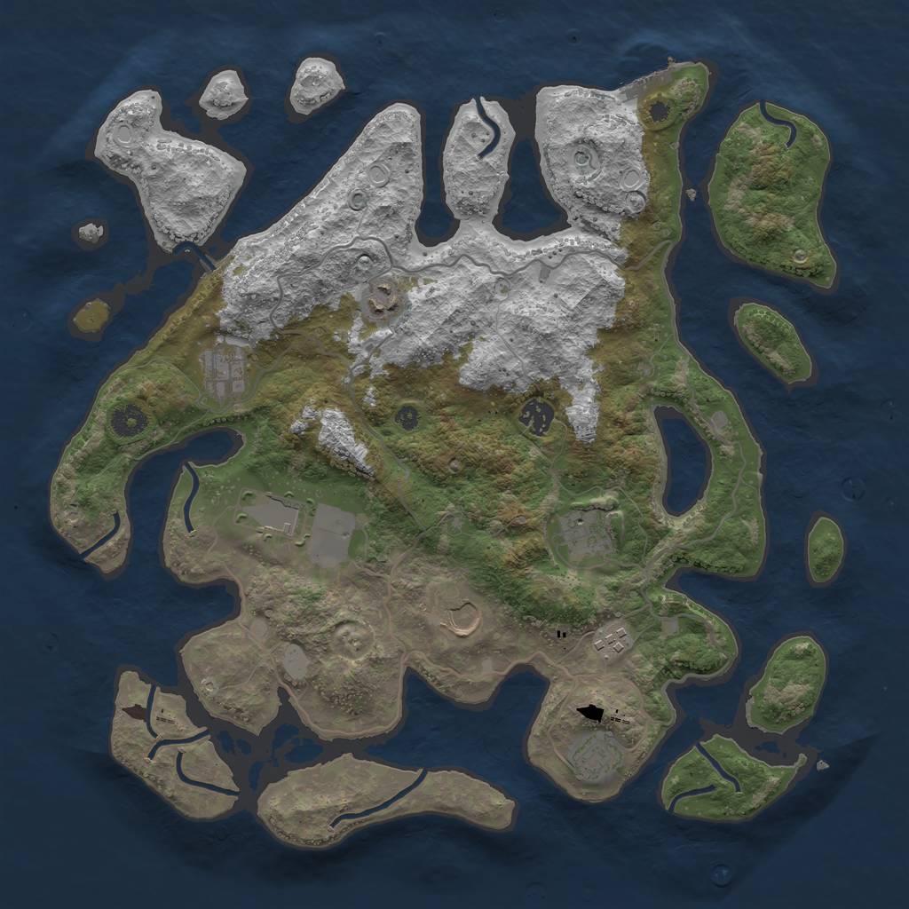 Rust Map: Procedural Map, Size: 4000, Seed: 973695, 15 Monuments
