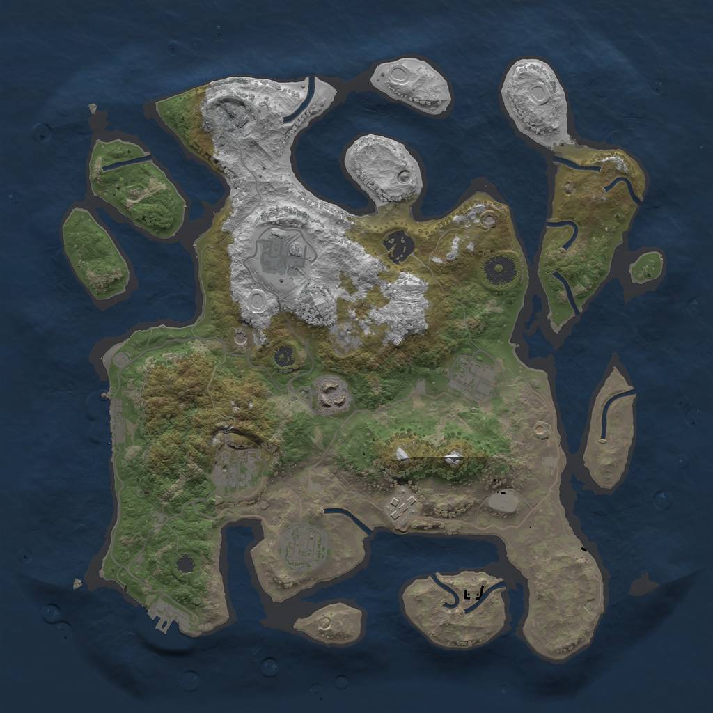 Rust Map: Procedural Map, Size: 3550, Seed: 951106, 15 Monuments