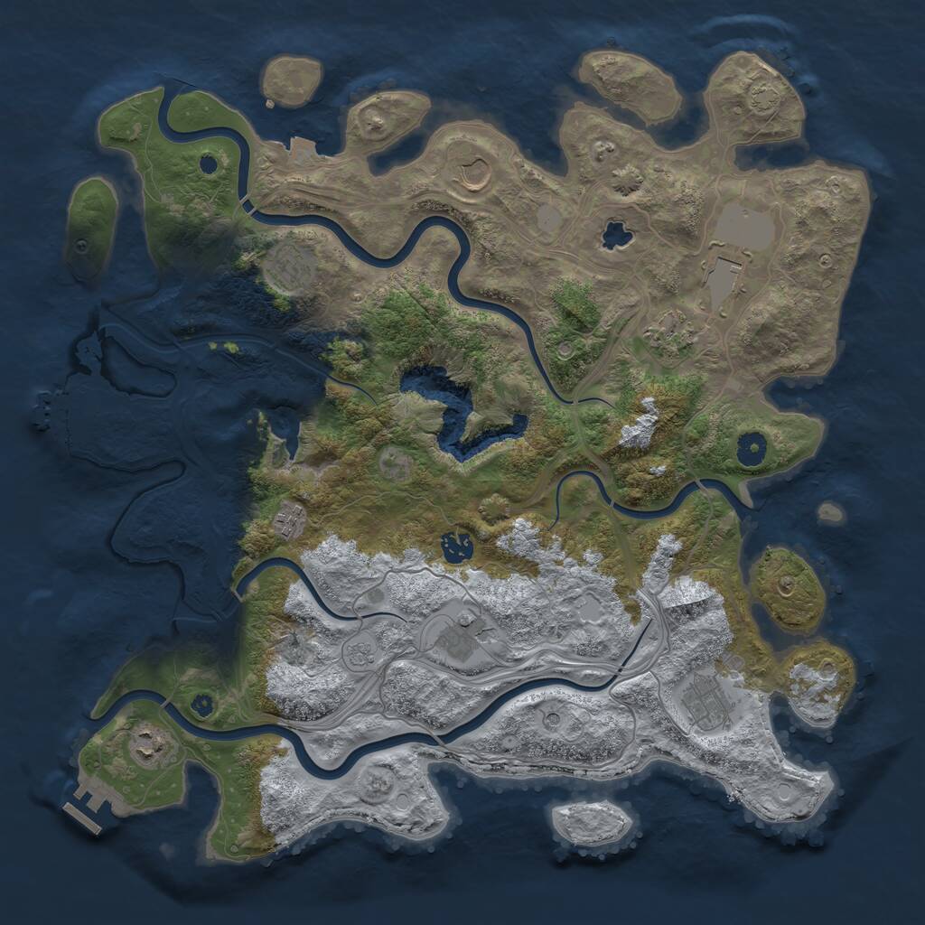 Rust Map: Procedural Map, Size: 4250, Seed: 23237, 15 Monuments