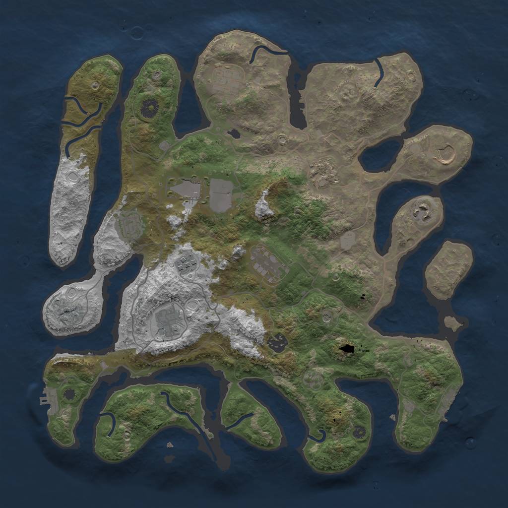 Rust Map: Procedural Map, Size: 4000, Seed: 575667, 18 Monuments