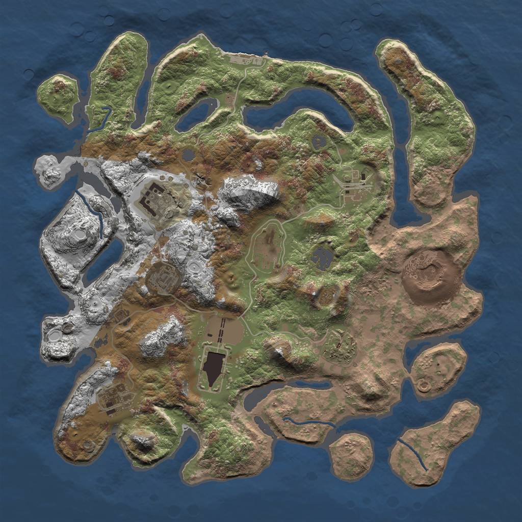 Rust Map: Procedural Map, Size: 3600, Seed: 269896984, 14 Monuments