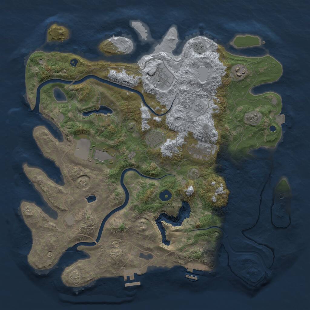 Rust Map: Procedural Map, Size: 4000, Seed: 912318, 11 Monuments