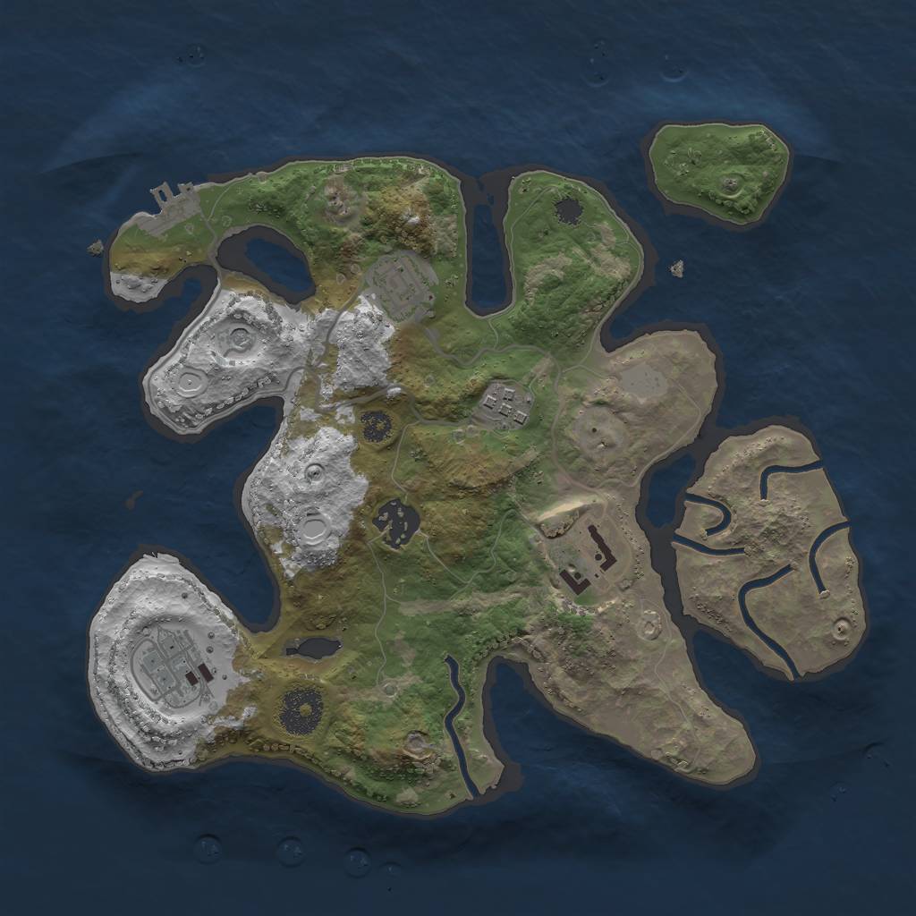 Rust Map: Procedural Map, Size: 3000, Seed: 76575, 12 Monuments
