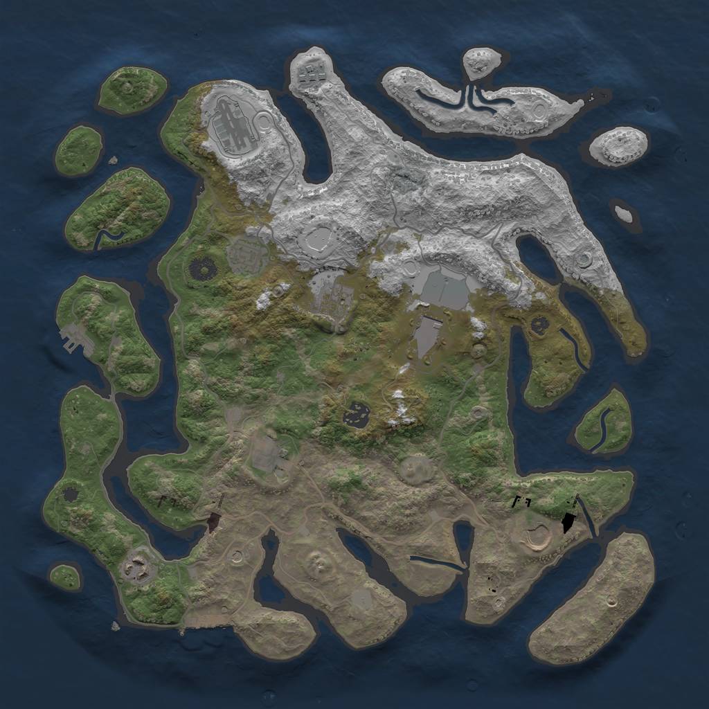 Rust Map: Procedural Map, Size: 4000, Seed: 12869, 17 Monuments