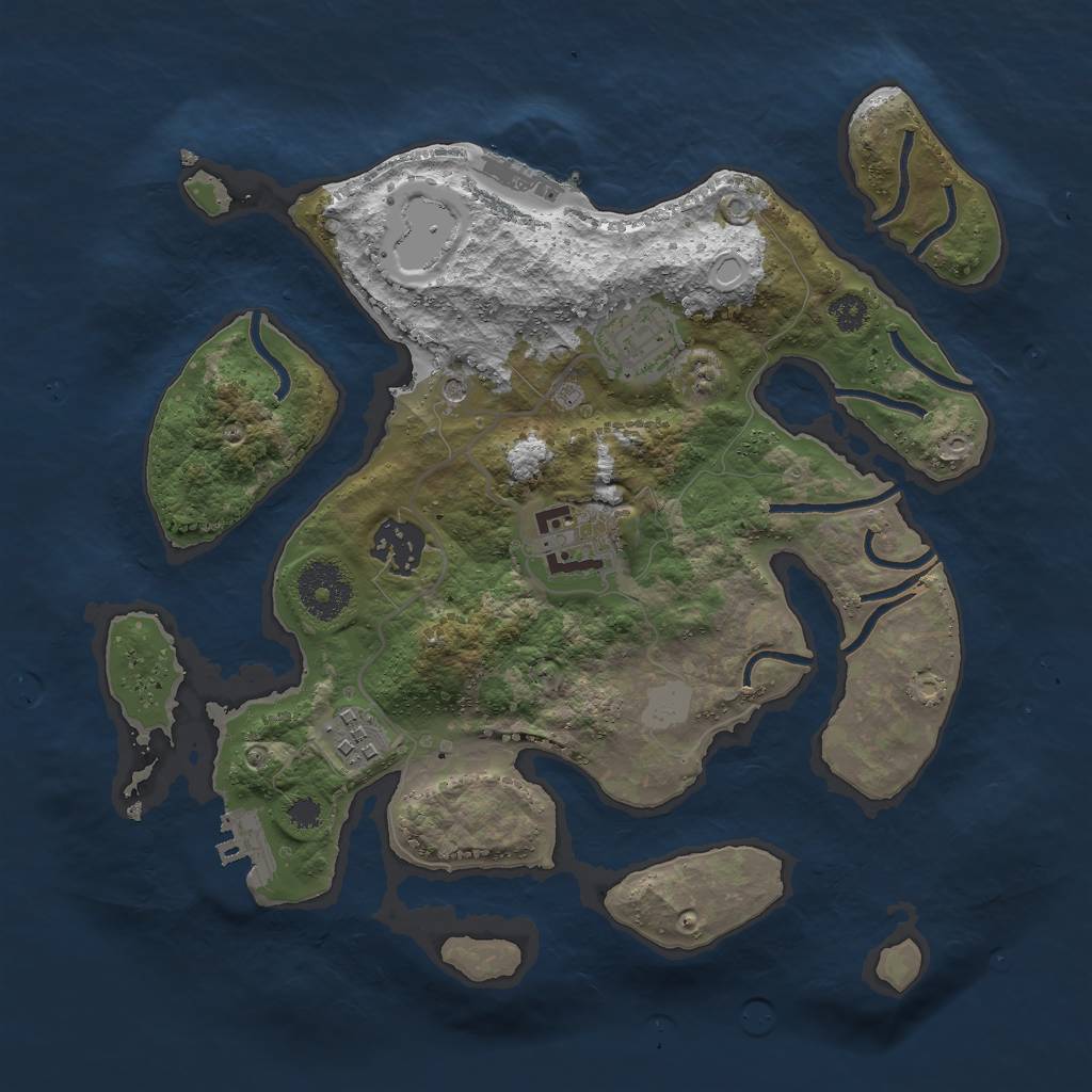 Rust Map: Procedural Map, Size: 3000, Seed: 53456, 12 Monuments