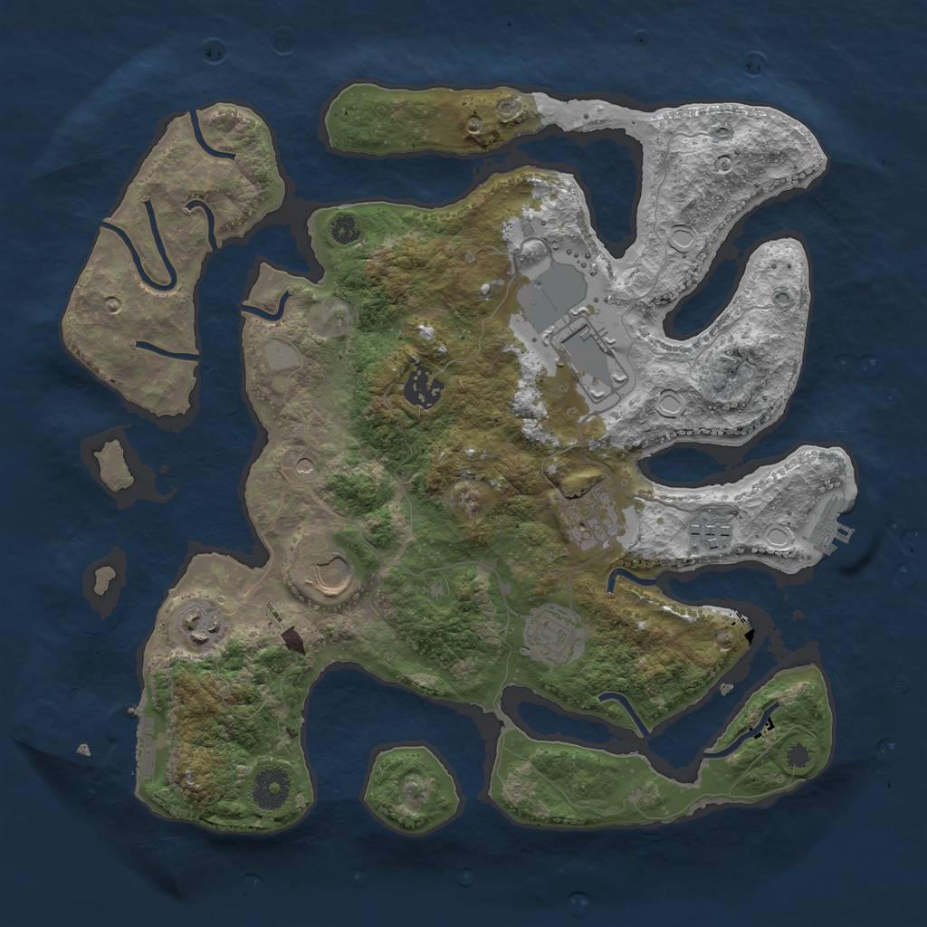 Rust Map: Procedural Map, Size: 3500, Seed: 432523, 15 Monuments