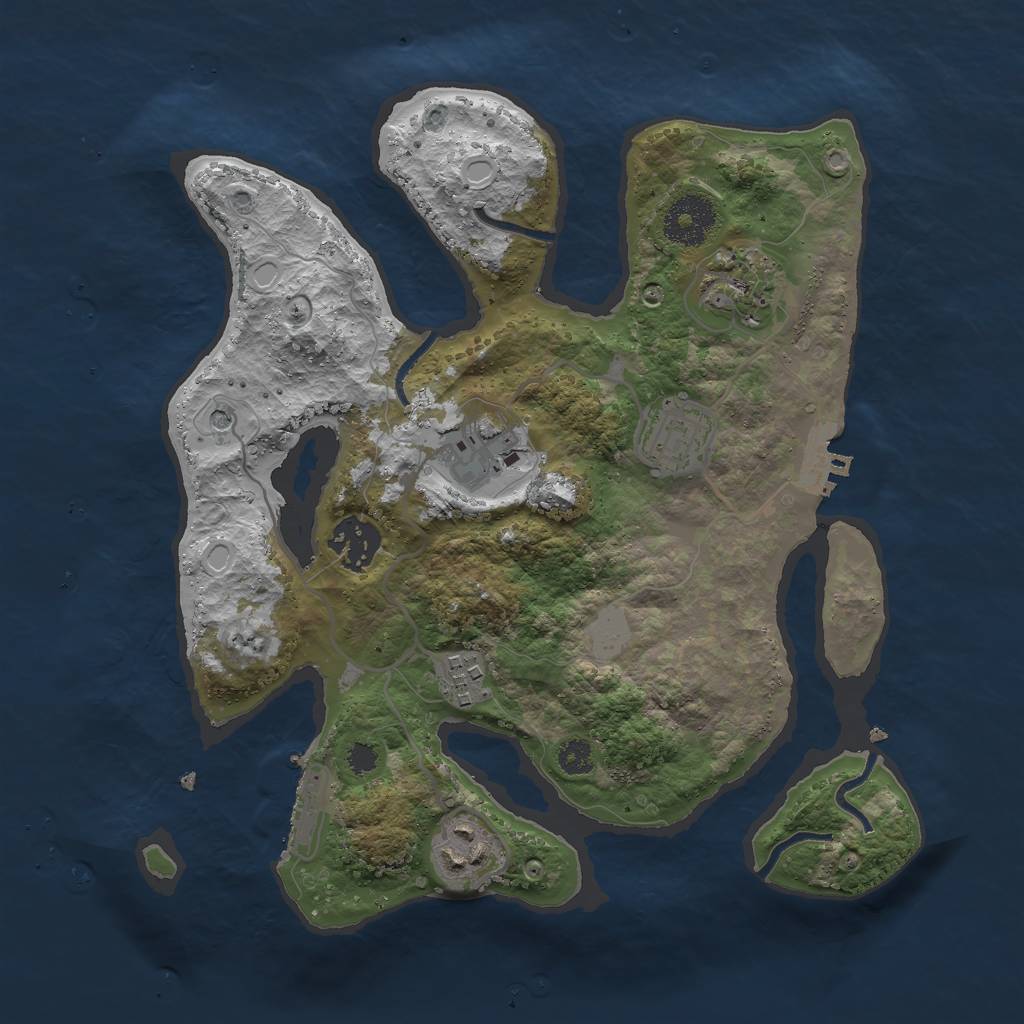 Rust Map: Procedural Map, Size: 3000, Seed: 67545, 14 Monuments