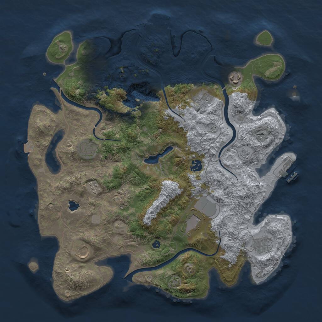 Rust Map: Procedural Map, Size: 4000, Seed: 123456798, 15 Monuments