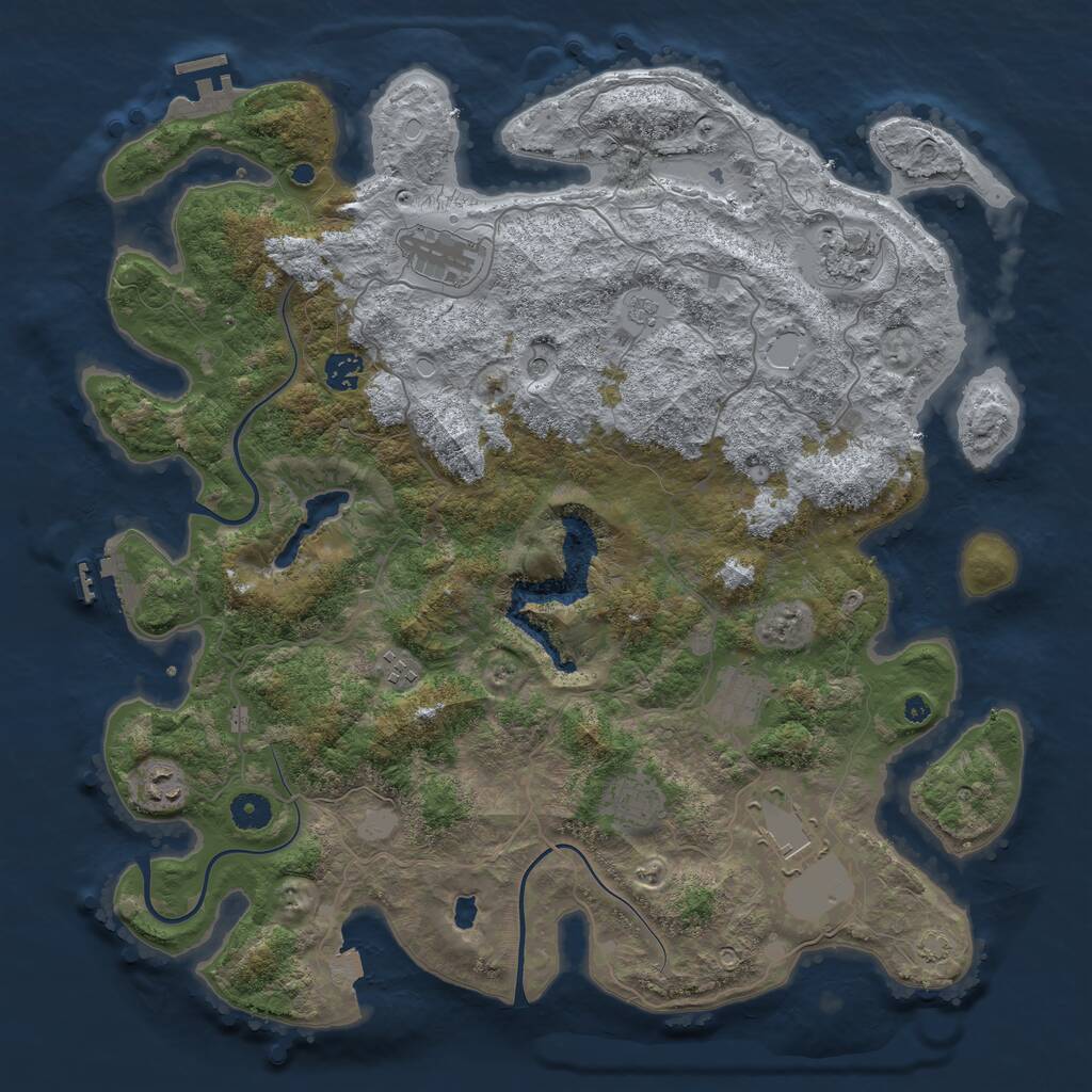 Rust Map: Procedural Map, Size: 4200, Seed: 26598712, 14 Monuments