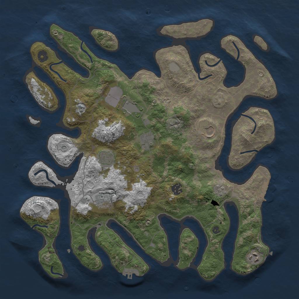 Rust Map: Procedural Map, Size: 4000, Seed: 480978, 16 Monuments