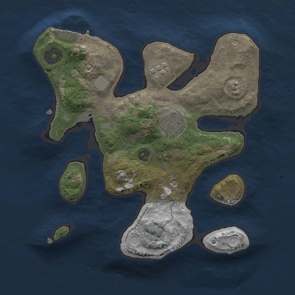 Rust Map: Procedural Map, Size: 2500, Seed: 5325238, 9 Monuments