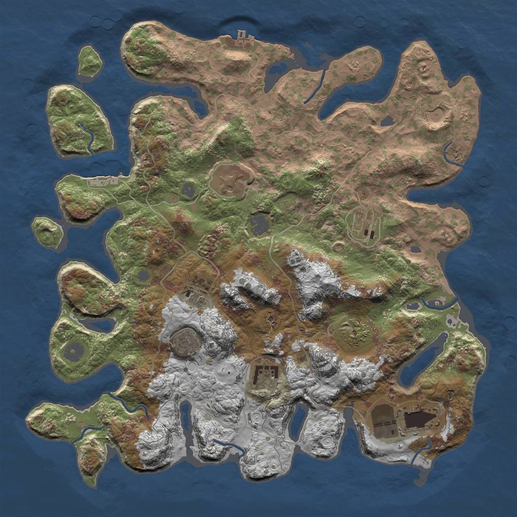 Rust Map: Procedural Map, Size: 4000, Seed: 1567392, 15 Monuments