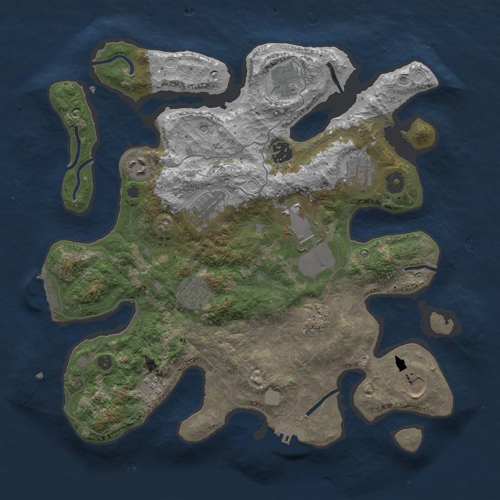 Rust Map: Procedural Map, Size: 3600, Seed: 276269454, 18 Monuments