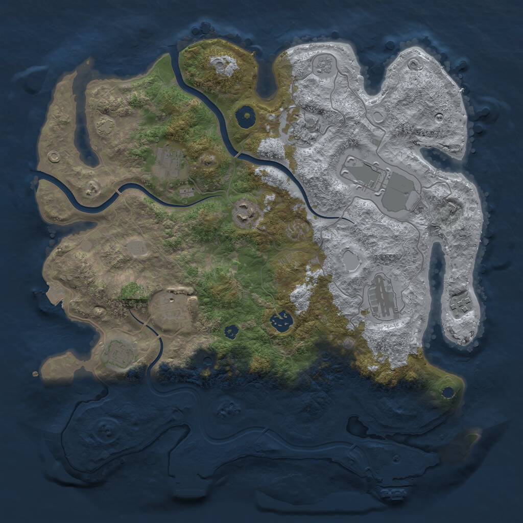 Rust Map: Procedural Map, Size: 3750, Seed: 346634, 15 Monuments