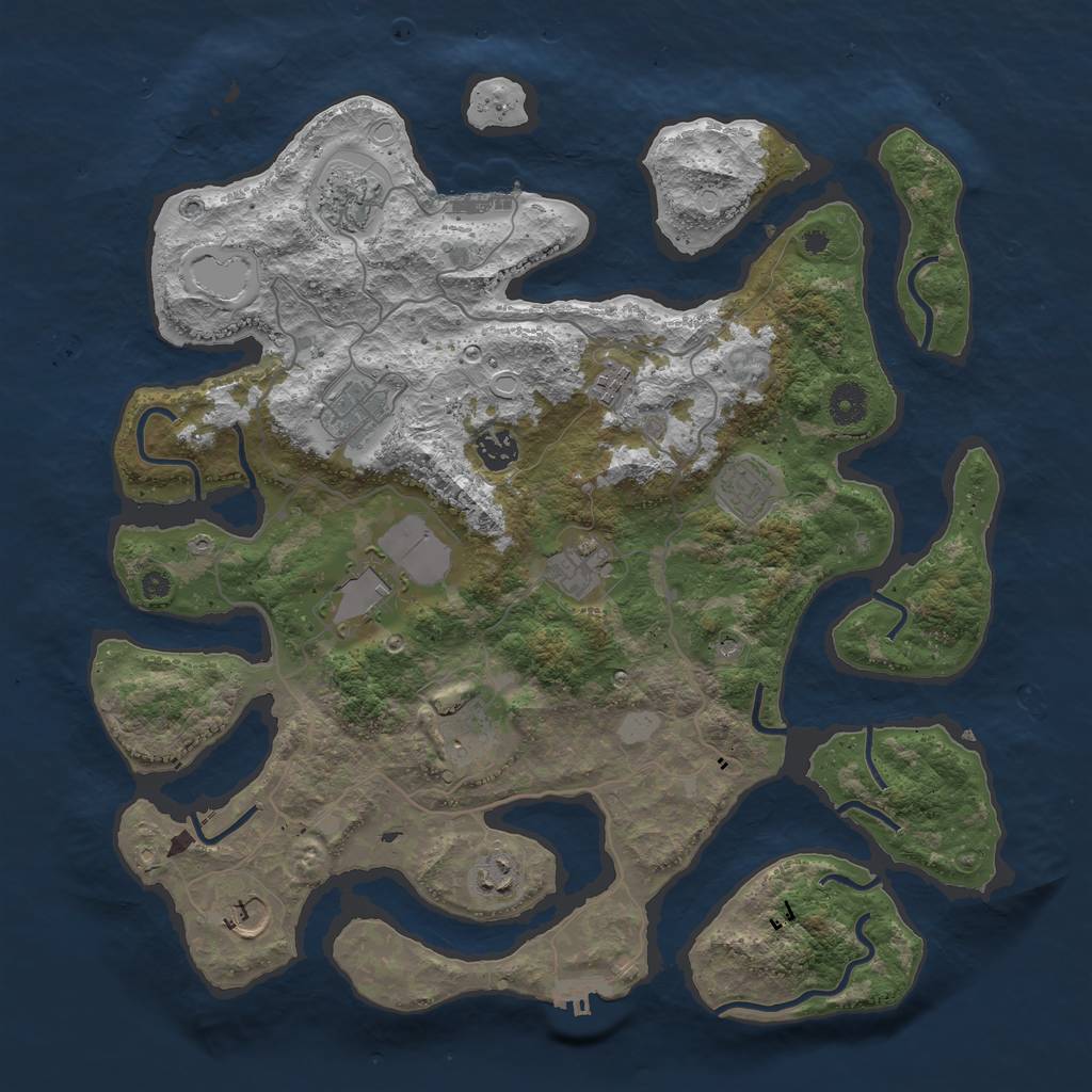 Rust Map: Procedural Map, Size: 4000, Seed: 1123456789, 18 Monuments
