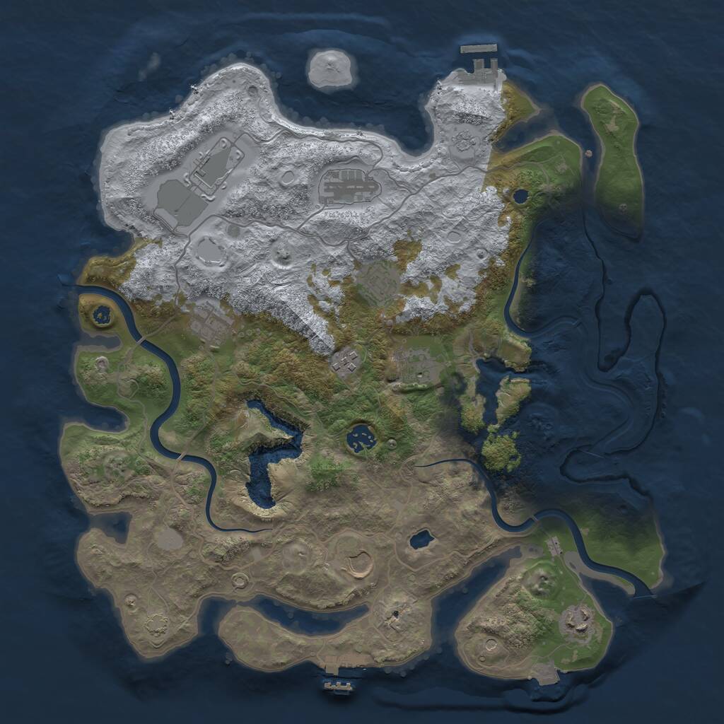 Rust Map: Procedural Map, Size: 4000, Seed: 1123456789, 15 Monuments