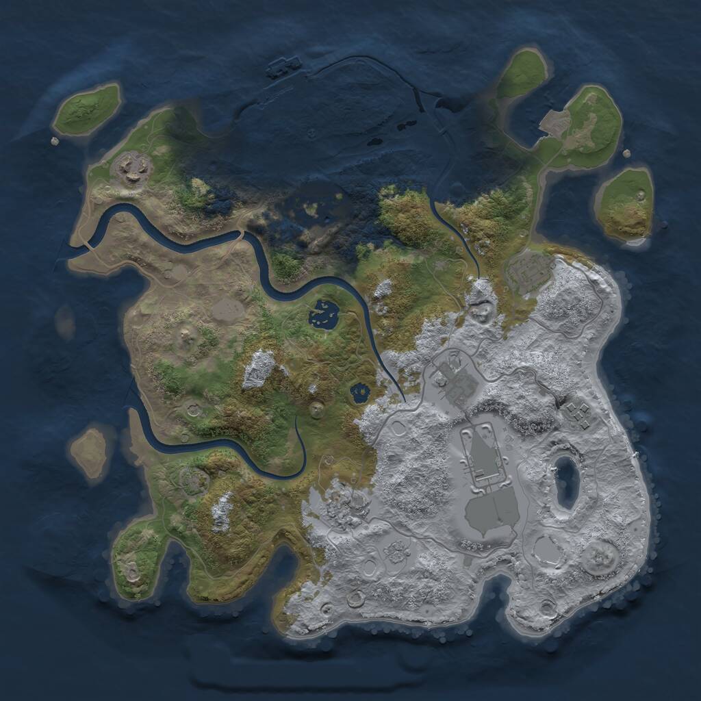 Rust Map: Procedural Map, Size: 3500, Seed: 2050014005, 13 Monuments