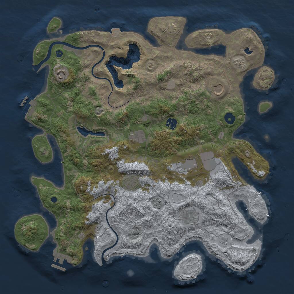 Rust Map: Procedural Map, Size: 4000, Seed: 3355771, 14 Monuments