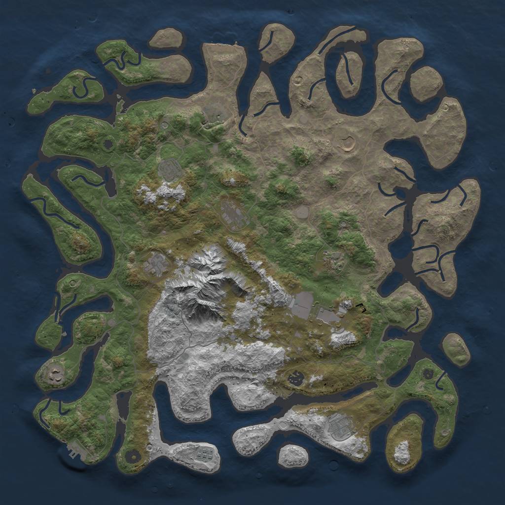 Rust Map: Procedural Map, Size: 5000, Seed: 2044959057, 19 Monuments