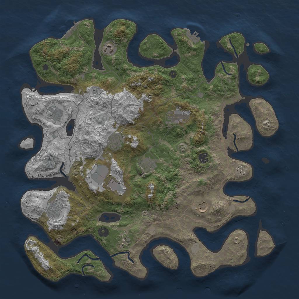 Rust Map: Procedural Map, Size: 4250, Seed: 803635051, 19 Monuments