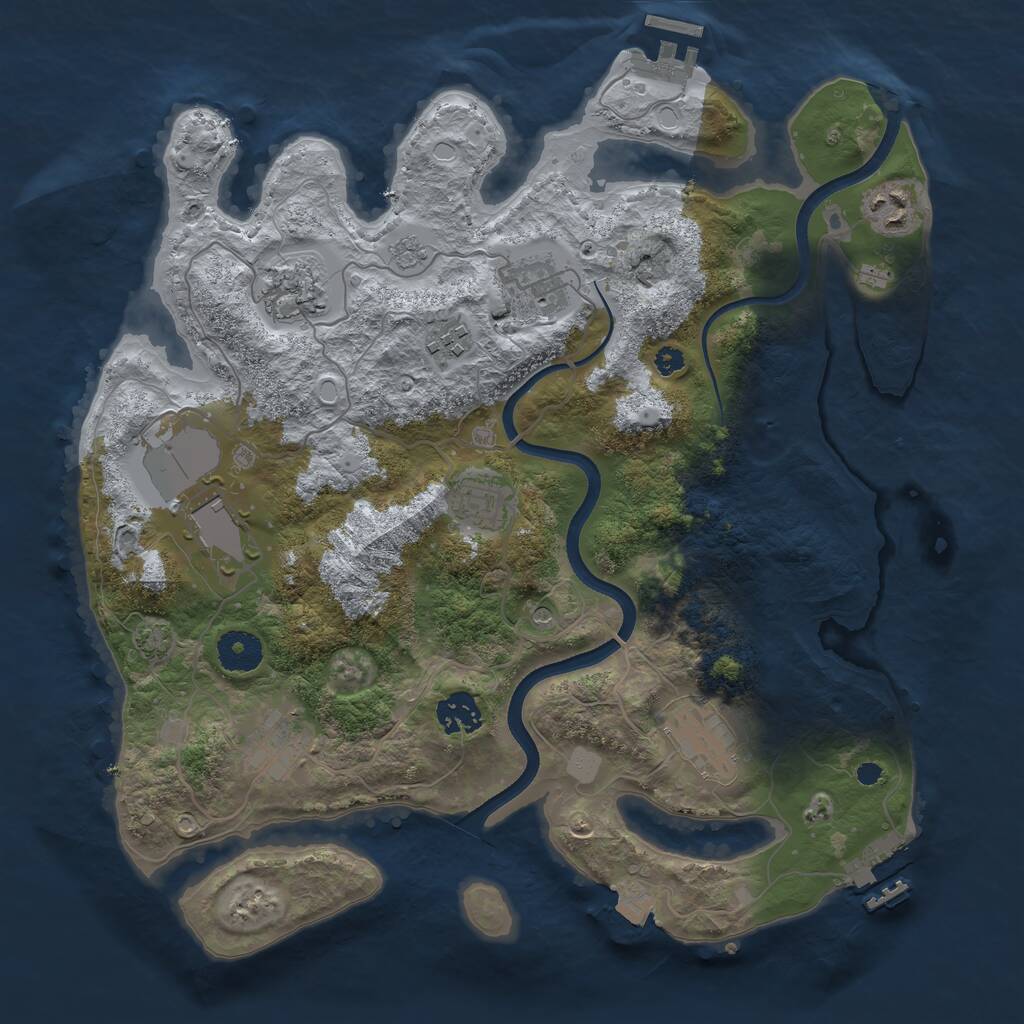 Rust Map: Procedural Map, Size: 3550, Seed: 571979, 15 Monuments