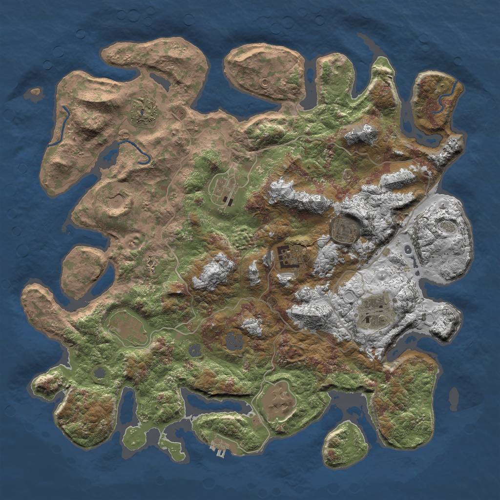 Rust Map: Procedural Map, Size: 4000, Seed: 5556439, 14 Monuments