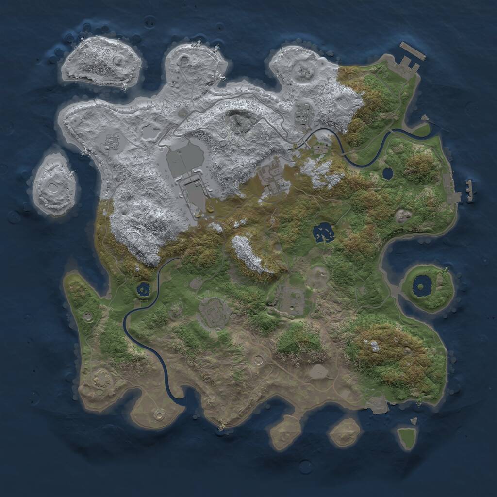 Rust Map: Procedural Map, Size: 3550, Seed: 93488, 12 Monuments