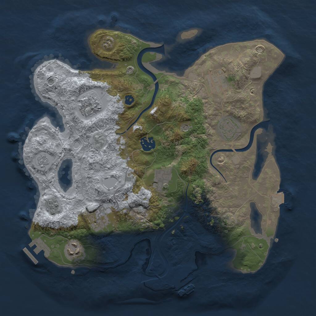 Rust Map: Procedural Map, Size: 3220, Seed: 2487, 14 Monuments