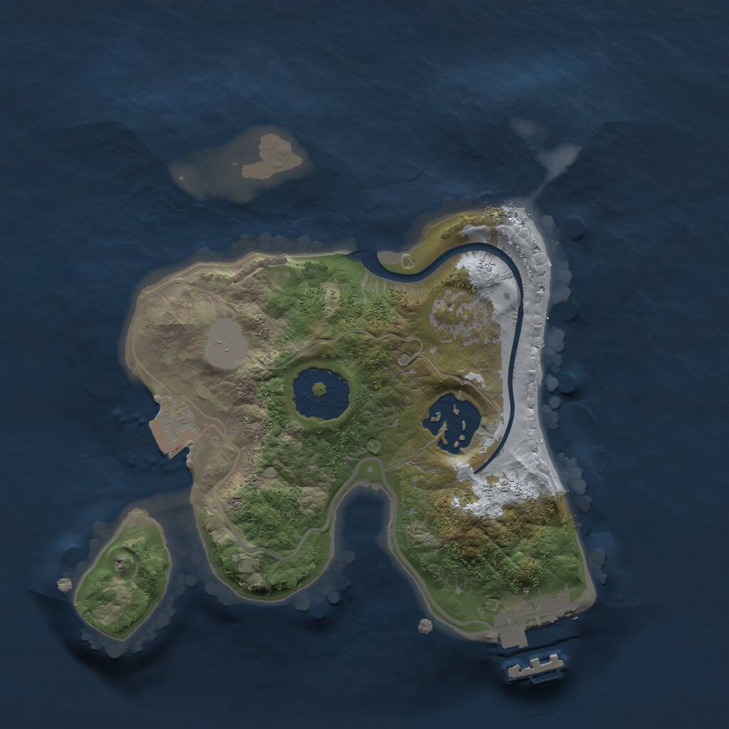 Rust Map: Procedural Map, Size: 2000, Seed: 3306, 3 Monuments