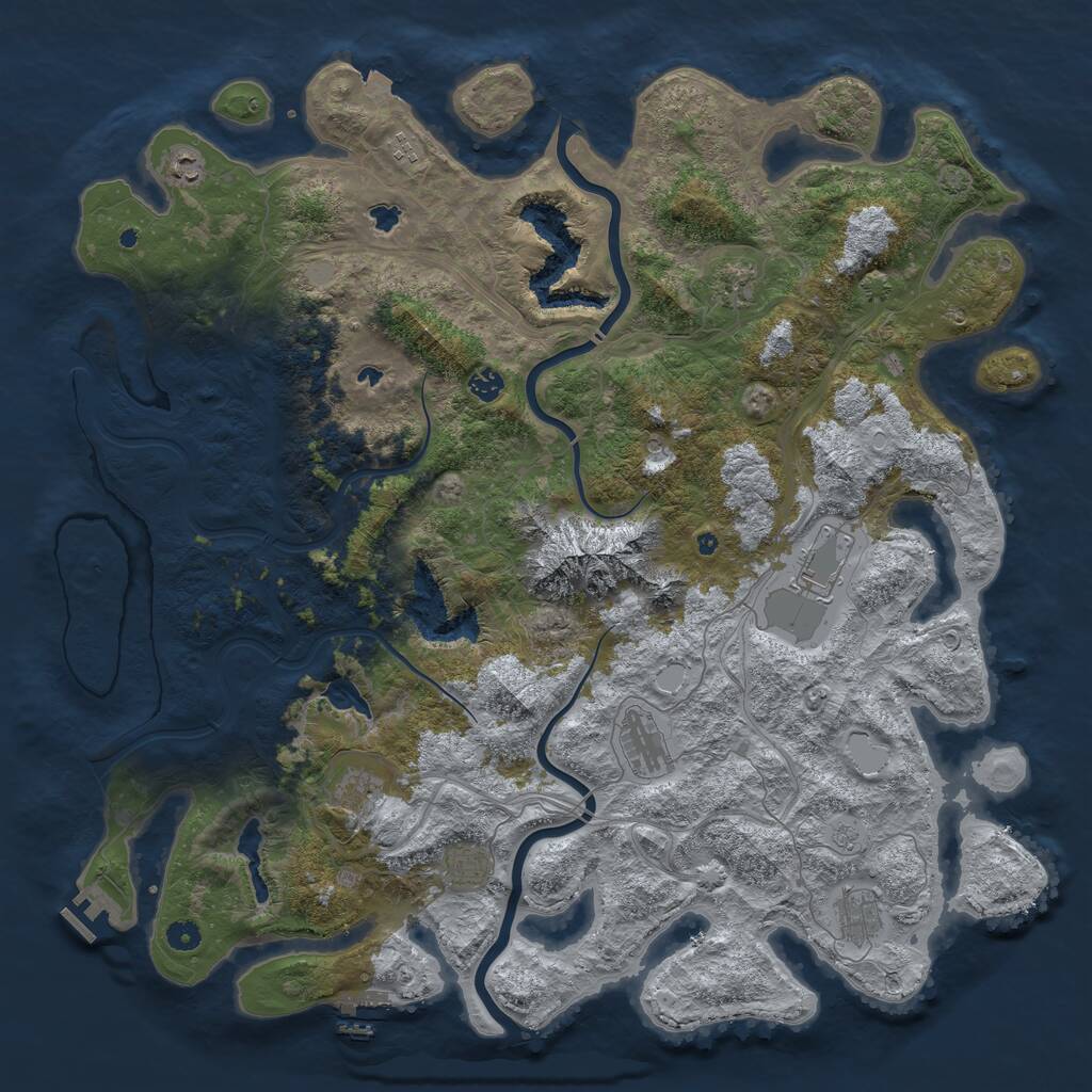 Rust Map: Procedural Map, Size: 5000, Seed: 467982, 15 Monuments