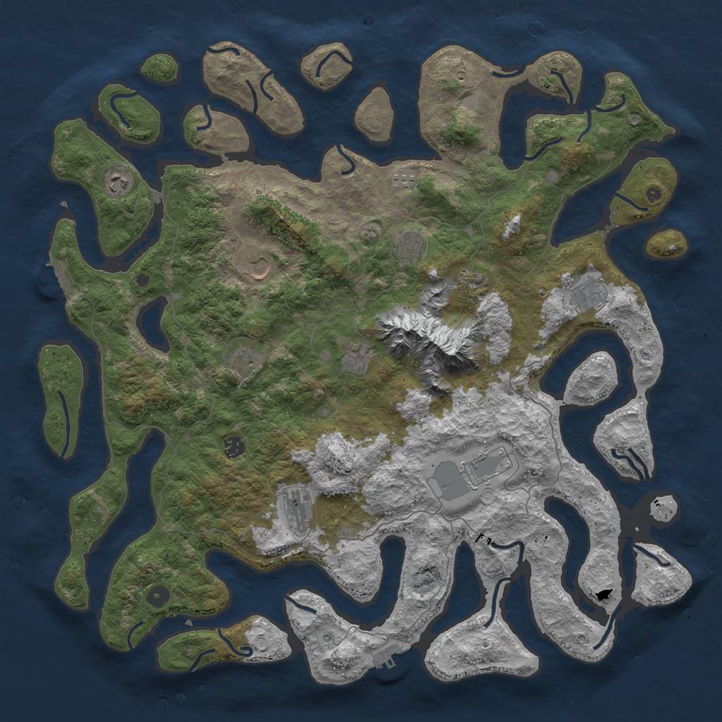 Rust Map: Procedural Map, Size: 5000, Seed: 467982, 19 Monuments