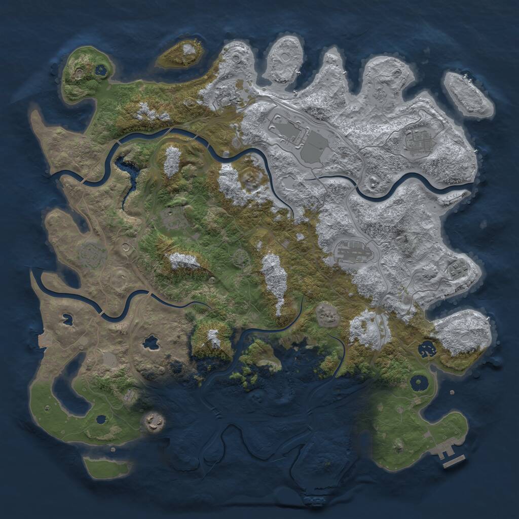 Rust Map: Procedural Map, Size: 4500, Seed: 98394024, 15 Monuments
