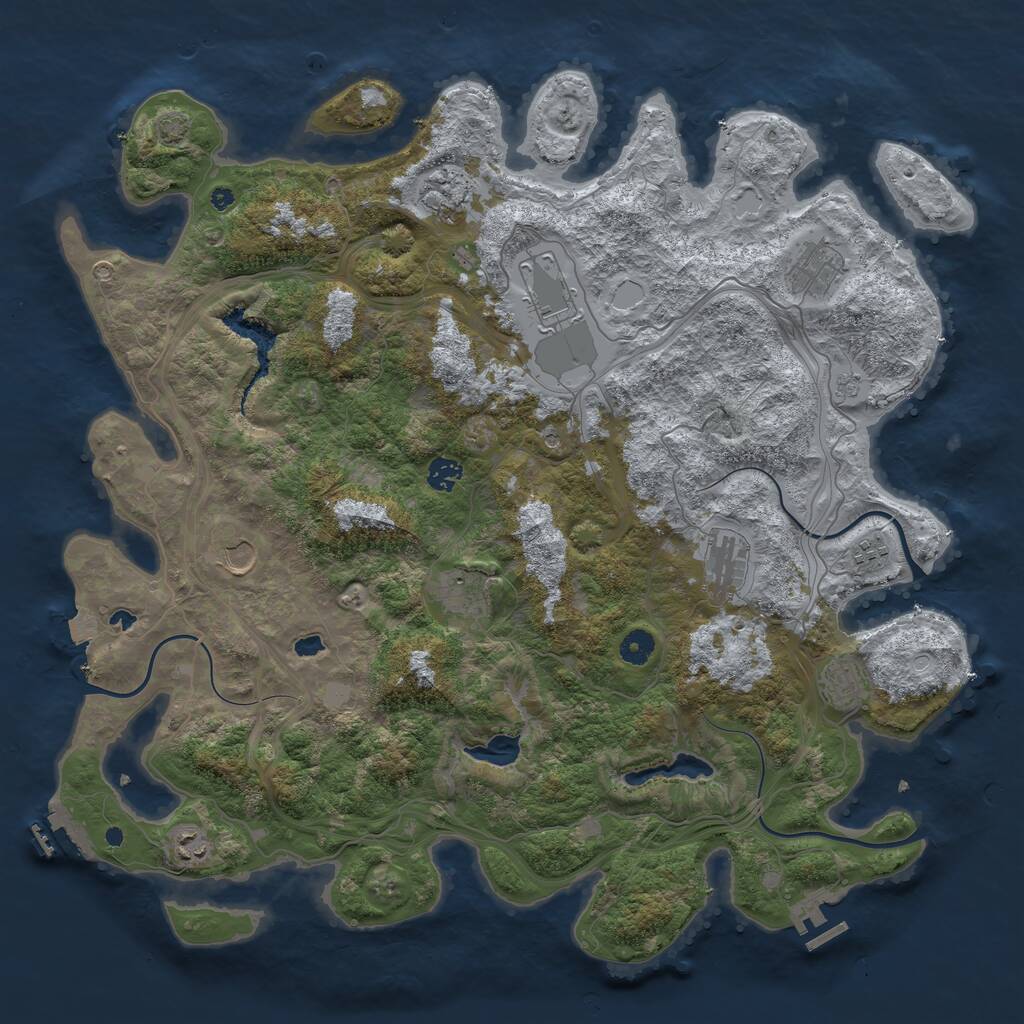 Rust Map: Procedural Map, Size: 4500, Seed: 98394024, 16 Monuments