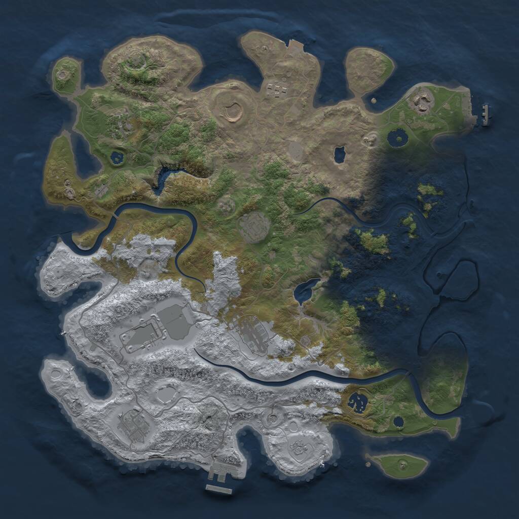 Rust Map: Procedural Map, Size: 4000, Seed: 541895, 15 Monuments