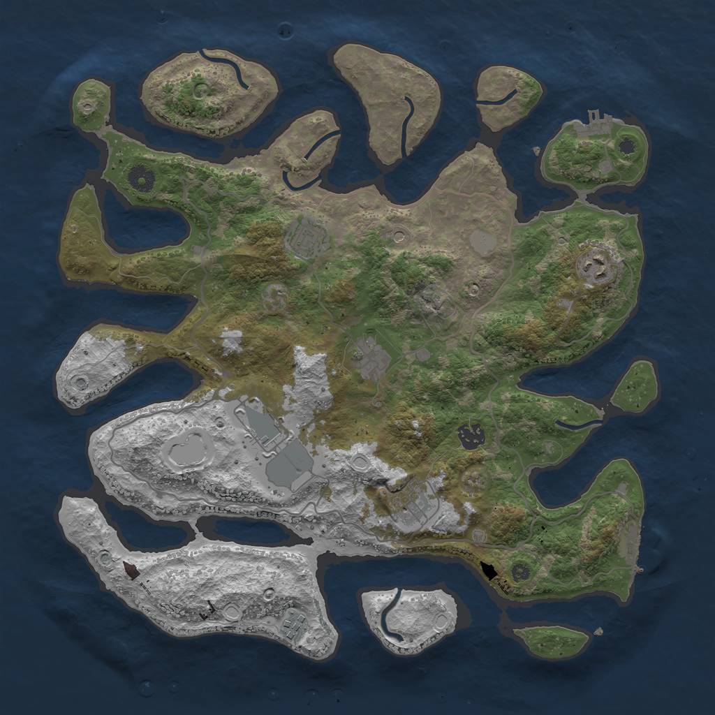 Rust Map: Procedural Map, Size: 4000, Seed: 541895, 15 Monuments