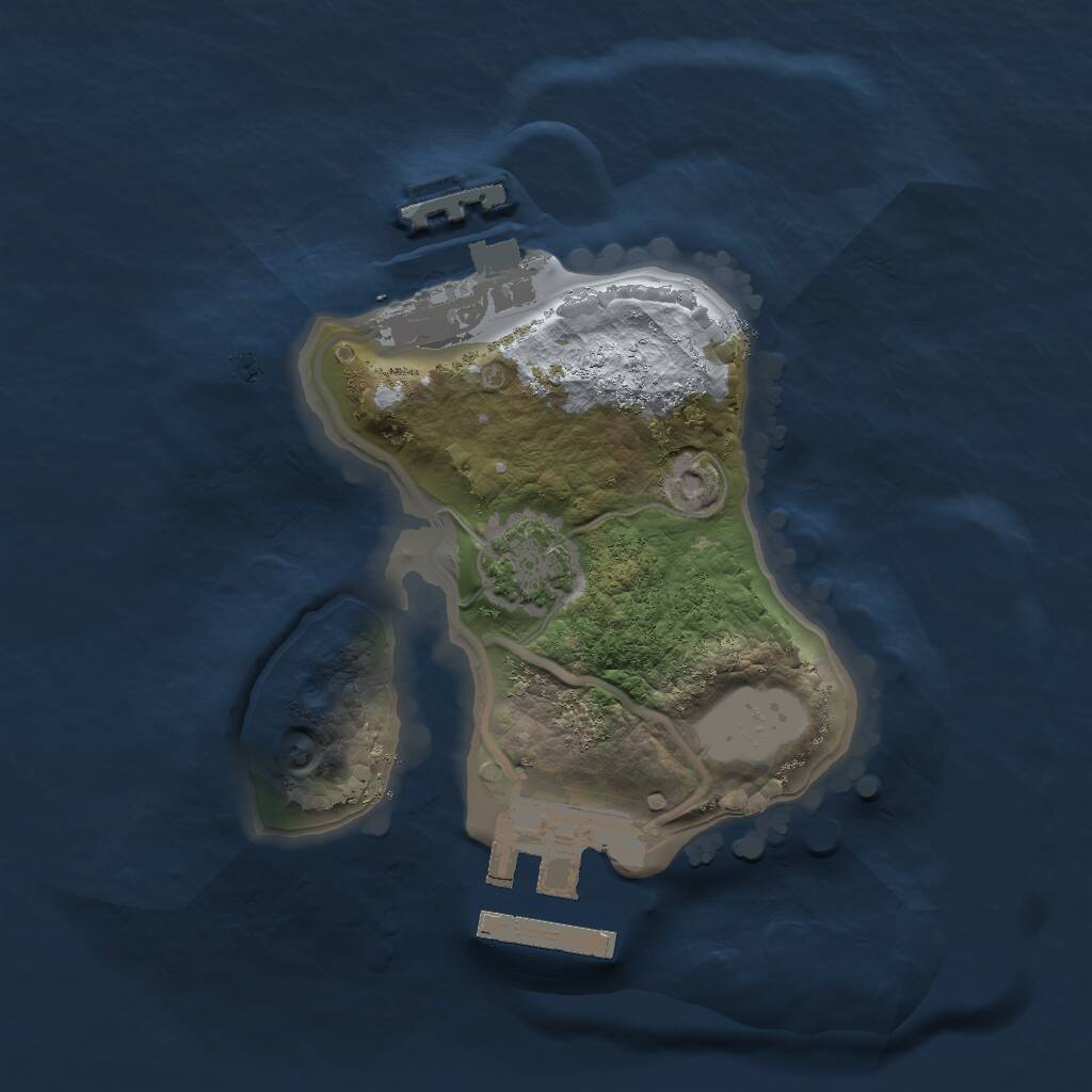 Rust Map: Procedural Map, Size: 1600, Seed: 293586, 4 Monuments