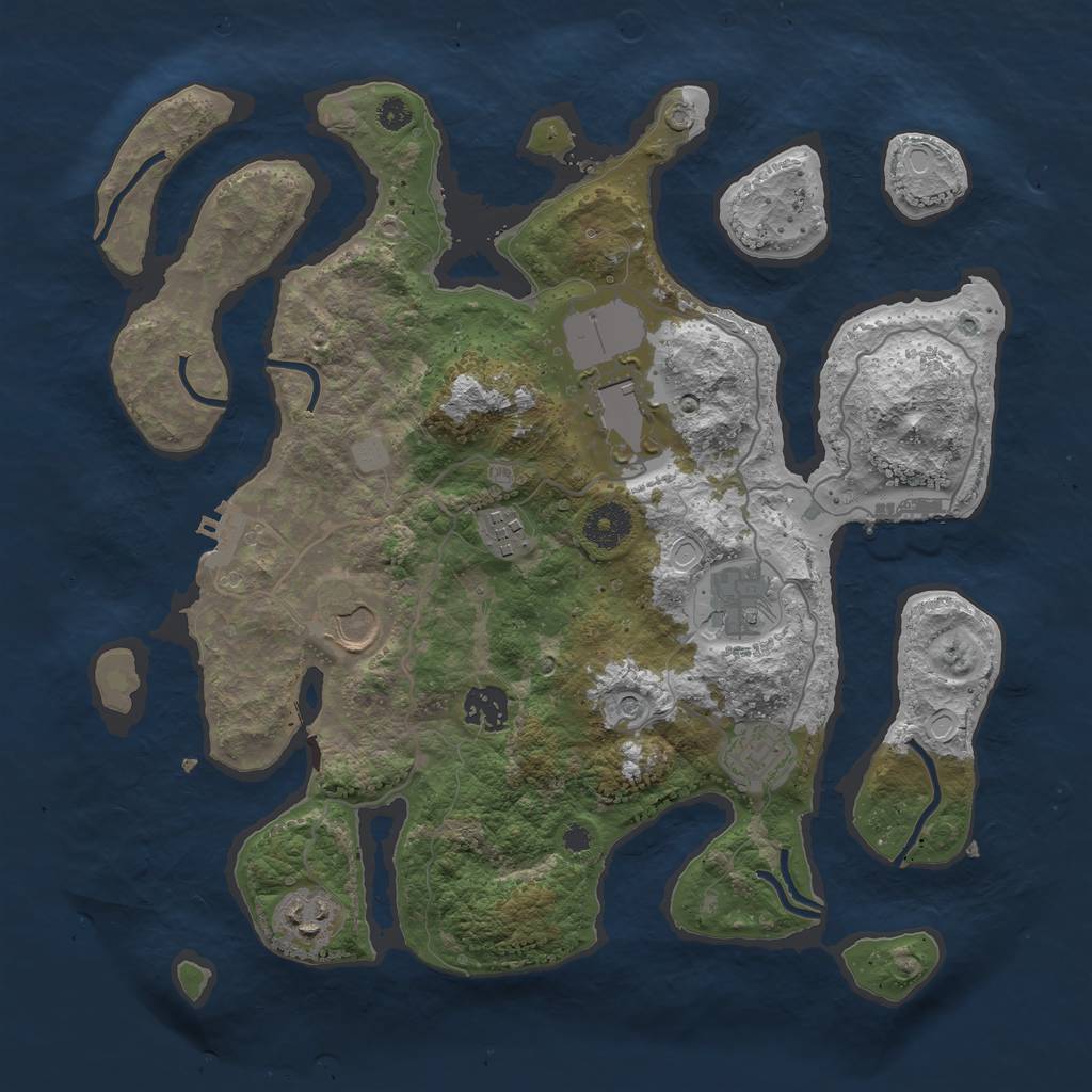 Rust Map: Procedural Map, Size: 3550, Seed: 174416, 15 Monuments