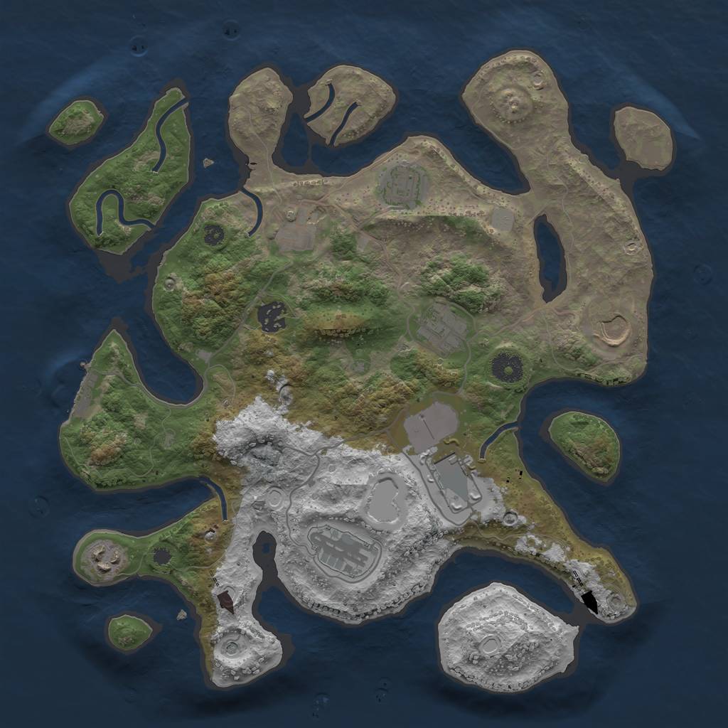 Rust Map: Procedural Map, Size: 3550, Seed: 955974, 15 Monuments