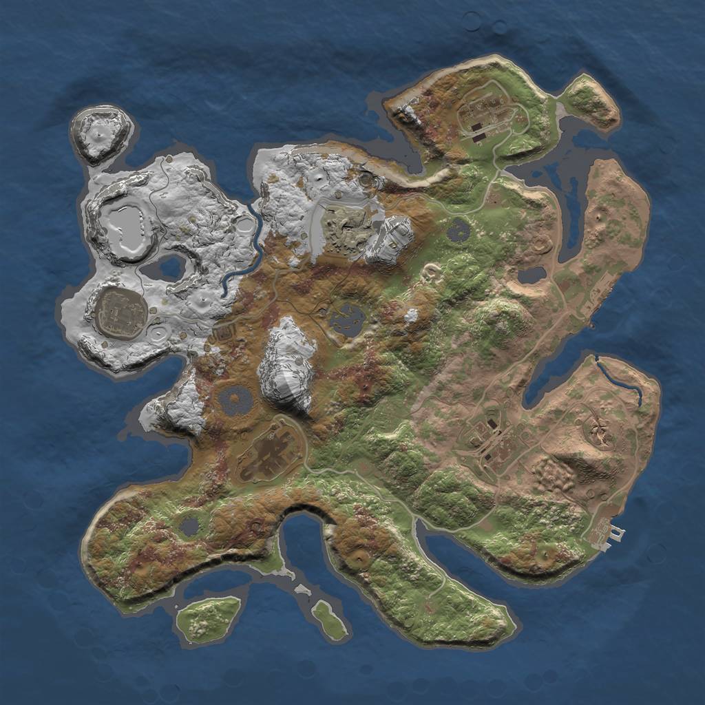 Rust Map: Procedural Map, Size: 3200, Seed: 8, 12 Monuments